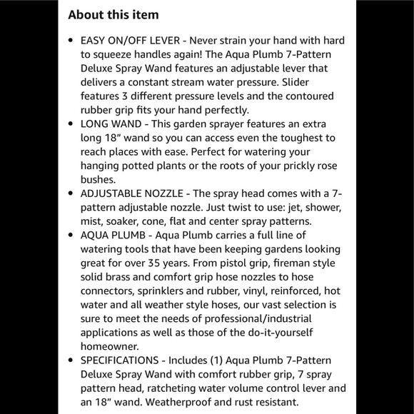 AQUA PLUMB 7 Pattern Deluxe Wand Sprinkler - Picture 5 of 6